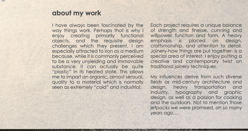 about my work info